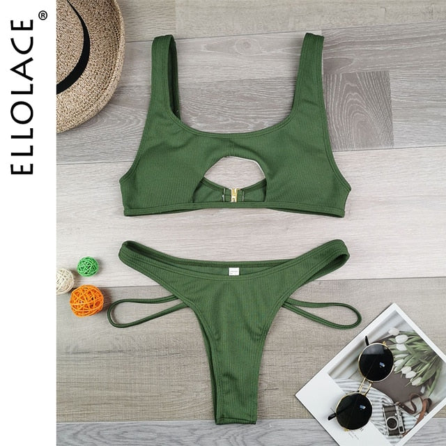 High Cut Hollow-Out Swimsuit