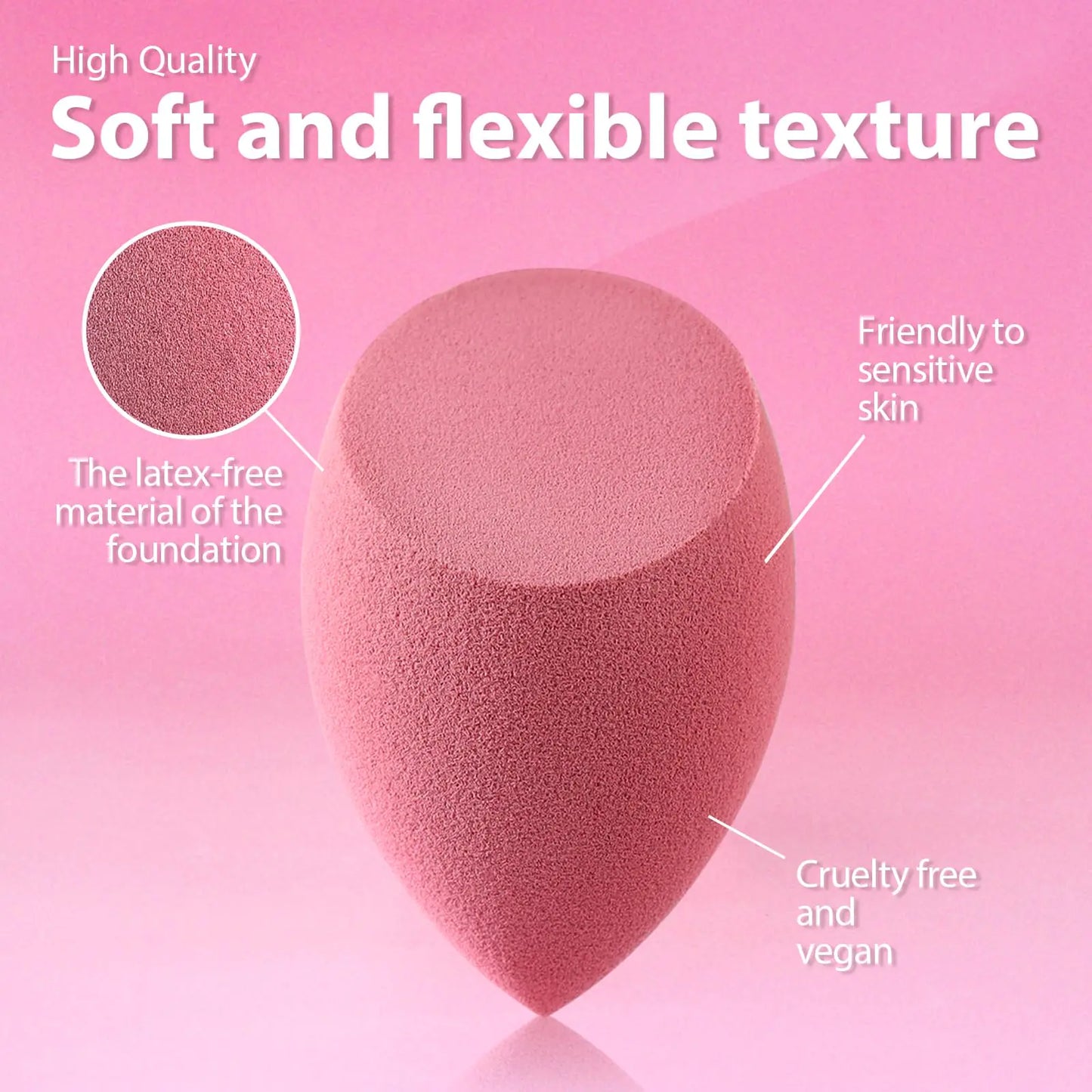 Pink 7-Piece Blender Sponge Set